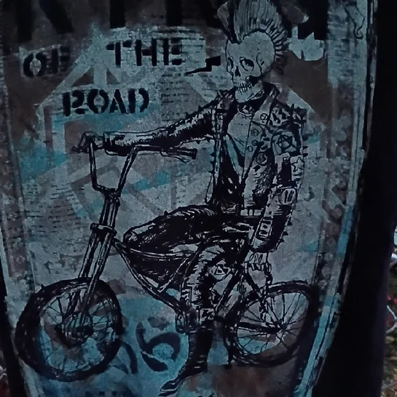 Too Fast Black and Blue Striped Patch - Picture 5 of 7